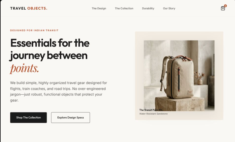 Travel Objects Website Preview